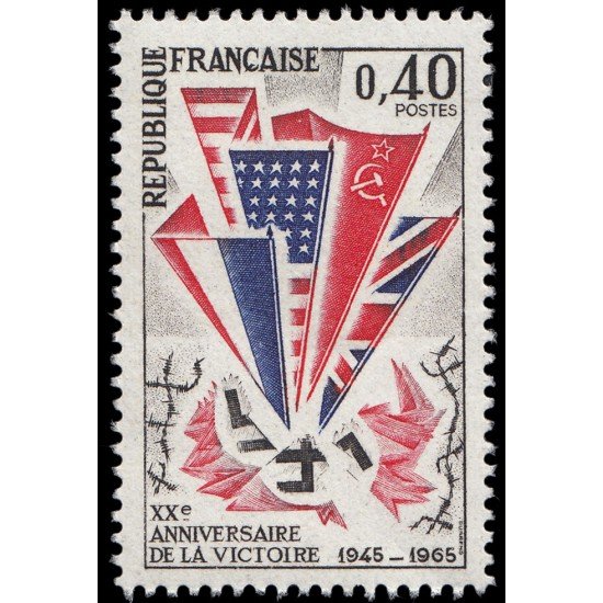 France Francia 1450 1965 20  aniv. de la Victória MNH