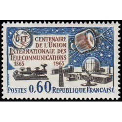 France Francia 1451 1965 Centenario de la Unión Nacional de Telecomunicaciones MNH France Francia 1451 1965 Centenario de la Unión Nacional de Telecomunicaciones MNH