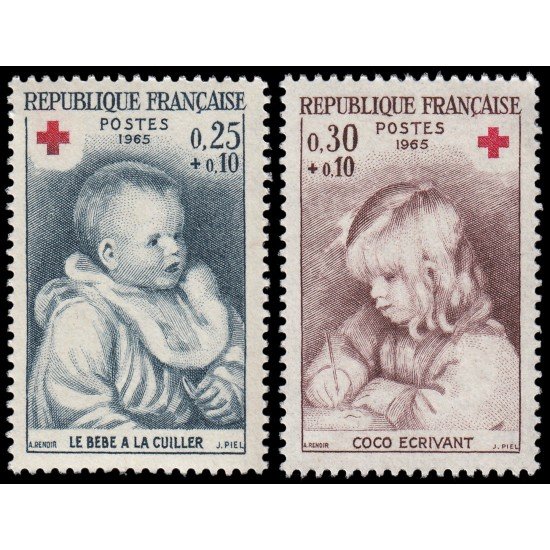 TEN/S France Francia 1466/67 1965 Sorteo de la Cruz Roja MNH TEN/S France Francia 1466/67 1965 Sorteo de la Cruz Roja MNH