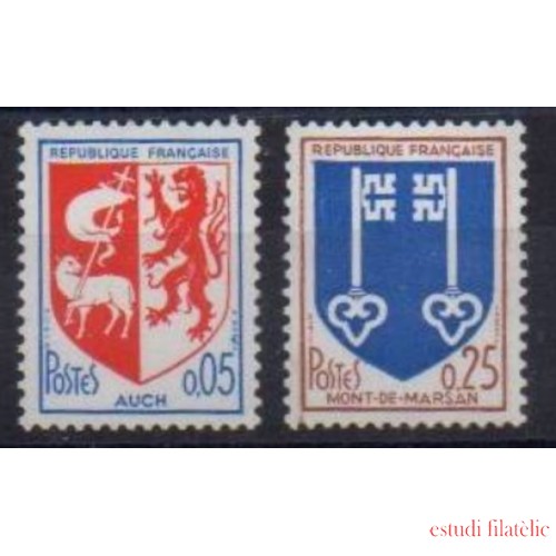 France Francia Nº 1468/69 1966 Escudos de ciudades Lujo