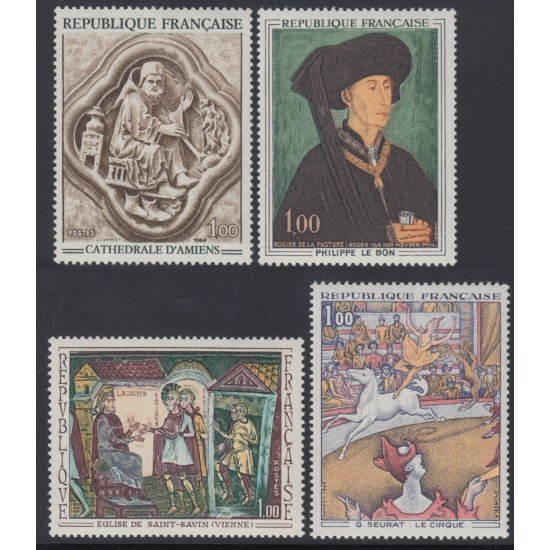 France Francia Nº 1586/88A 1969 Obras de arte MNH France Francia Nº 1586/88A 1969 Obras de arte MNH