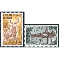 FAU1/S France Francia Nº 1725/26 1972 Serie turística Lujo FAU1/S France Francia Nº 1725/26 1972 Serie turística Lujo