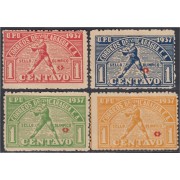 Nicaragua 678/81 1937 Atletas nicaragüenses Juegos Olímpicos de América Central Béisbol MNH