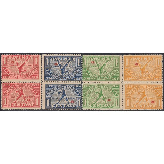 Nicaragua 678a/81a 1937 Atletas nicaragüenses Juegos Olímpicos de América Central Béisbol Tete Beche MNH Nicaragua 678a/81a 1937 Atletas nicaragüenses Juegos Olímpicos de América Central Béisbol Tete Beche MNH