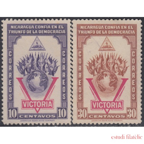 Nicaragua 707/08 1943 2º Aniversario de la declaración de guerra de Nicaragua MH