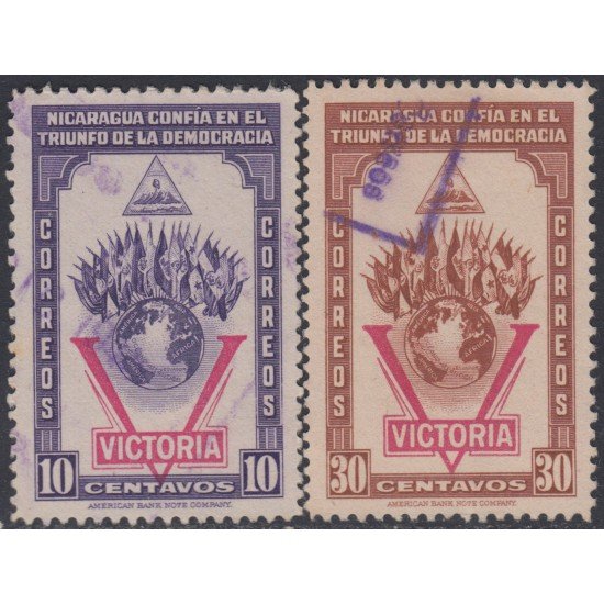 Nicaragua 707/08 1943 2º Aniversario de la declaración de guerra de Nicaragua Usado Nicaragua 707/08 1943 2º Aniversario de la declaración de guerra de Nicaragua Usado