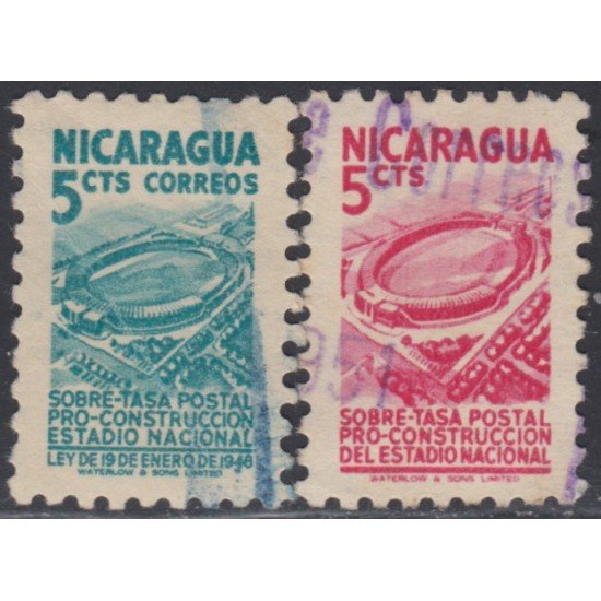 Nicaragua 748/48a 1949/53 Sobre tasa postal pro construcción del estadio Nacional Usado Nicaragua 748/48a 1949/53 Sobre tasa postal pro construcción del estadio Nacional Usado