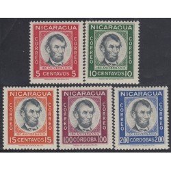 Nicaragua 846/50 1959 150 Años del nacimiento de Abraham Lincoln MNH Nicaragua 846/50 1959 150 Años del nacimiento de Abraham Lincoln MNH