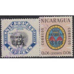 Nicaragua 884/85 1968 Timbres de 1953/62 Don Diego Chamorro Usado Nicaragua 884/85 1968 Timbres de 1953/62 Don Diego Chamorro Usado