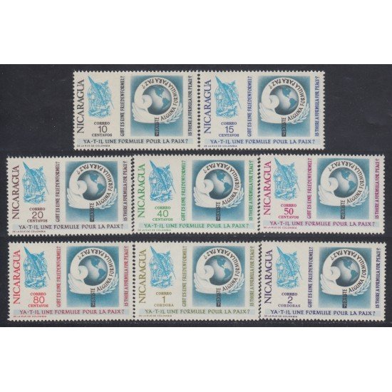 Nicaragua 912/19 1971 A favor de la Paz MNH Nicaragua 912/19 1971 A favor de la Paz MNH
