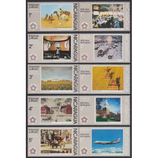 Nicaragua 1041/50 1976 200 Años de la Independencia de Estados Unidos MNH Nicaragua 1041/50 1976 200 Años de la Independencia de Estados Unidos MNH