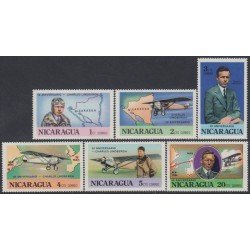 Nicaragua 1069/74 50º Aniversario de la travesía del Atlántico Norte por Charles Lindbergh MNH Nicaragua 1069/74 50º Aniversario de la travesía del Atlántico Norte por Charles Lindbergh MNH