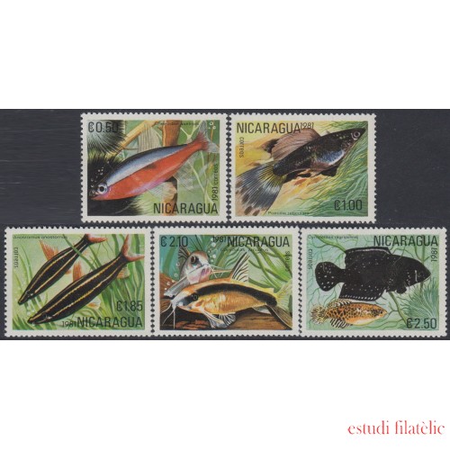 Nicaragua 1160A/E 1981 Peces Tropicales Fishes MNH