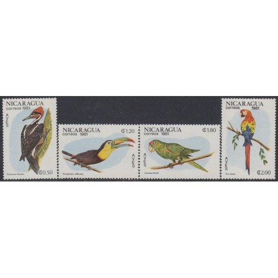 Nicaragua 1161/64 1981 Fauna Pájaros Birds MNH Nicaragua 1161/64 1981 Fauna Pájaros Birds MNH