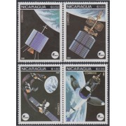 Nicaragua 1165/68 1981 Intelsat Telecomunicaciones Internacionales satélites MNH