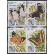 Nicaragua 1180/83 1982 Mariposas Butterflies MNH