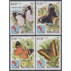 Nicaragua 1180/83 1982 Mariposas Butterflies MNH Nicaragua 1180/83 1982 Mariposas Butterflies MNH