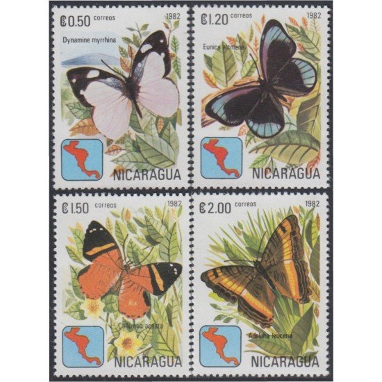 Nicaragua 1180/83 1982 Mariposas Butterflies MNH Nicaragua 1180/83 1982 Mariposas Butterflies MNH