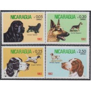 Nicaragua 1189/92 1982 Perros de raza Dogs MNH