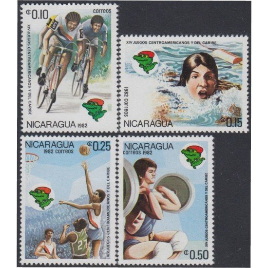 Nicaragua 1195/98 1982 14 Juegos América Central y El Caribe en Cuba MNH