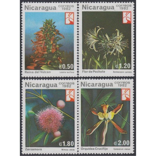 Nicaragua 1218/21 1982 Flores salvajes Flowers MNH Nicaragua 1218/21 1982 Flores salvajes Flowers MNH