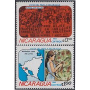 Nicaragua 1232/33 1982 Nicaragua por la paz Visita del Papa MNH
