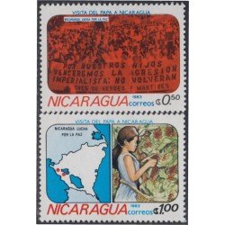Nicaragua 1232/33 1982 Nicaragua por la paz Visita del Papa MNH Nicaragua 1232/33 1982 Nicaragua por la paz Visita del Papa MNH