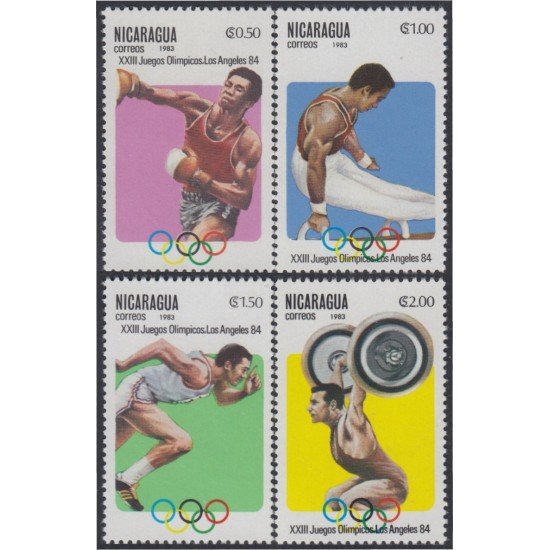 Nicaragua 1234/37 1983 Juegos Olímpicos de Verano MNH Nicaragua 1234/37 1983 Juegos Olímpicos de Verano MNH