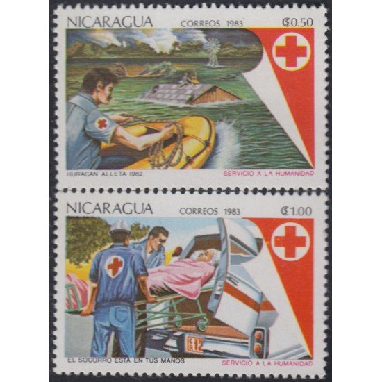 Nicaragua 1268/69 1983 Cruz Roja al servicio de la Humanidad MNH Nicaragua 1268/69 1983 Cruz Roja al servicio de la Humanidad MNH