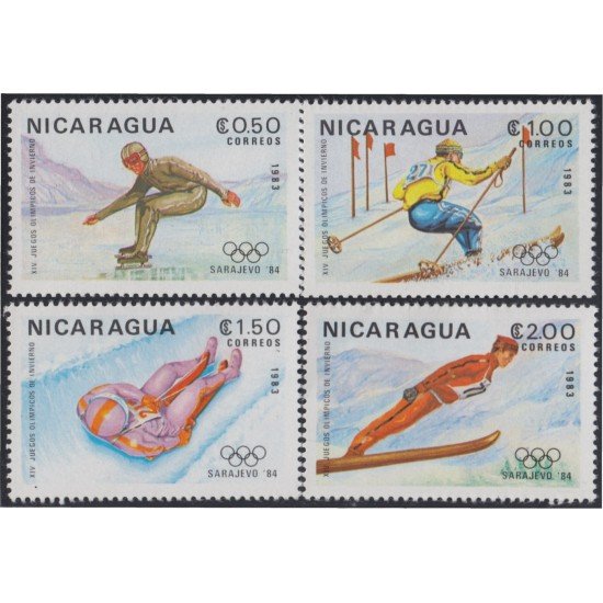 Nicaragua 1282/85 1983 Juegos de Olímpicos de Invierno en Sarajevo MNH Nicaragua 1282/85 1983 Juegos de Olímpicos de Invierno en Sarajevo MNH