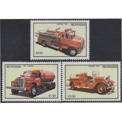 Nicaragua 1300/02 1983 Coches bomberos MNH Nicaragua 1300/02 1983 Coches bomberos MNH