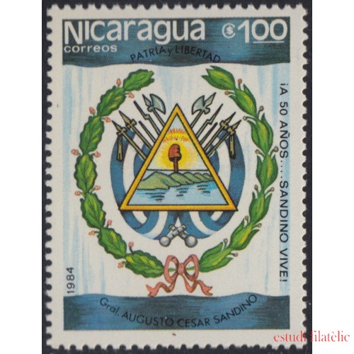 Nicaragua 1324 1984 50º Aniversario de la muerte del  General  Augusto César Sandino MNH