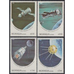 Nicaragua 1330/33 1984 Día de la Cosmonaútica Satélites MNH Nicaragua 1330/33 1984 Día de la Cosmonaútica Satélites MNH