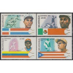 Nicaragua 1351/54 1984 Historia del Béisbol MNH Nicaragua 1351/54 1984 Historia del Béisbol MNH