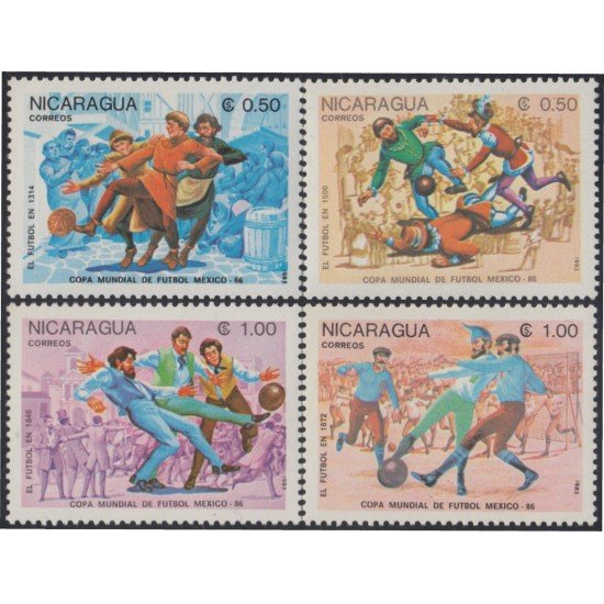 Nicaragua 1357/60 1985 Mexico 86 Copa Mundial de Fútbol MNH Nicaragua 1357/60 1985 Mexico 86 Copa Mundial de Fútbol MNH