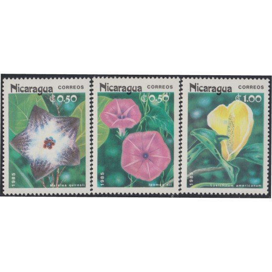 Nicaragua 1365/67 1985 Flores locales Flowers MNH Nicaragua 1365/67 1985 Flores locales Flowers MNH