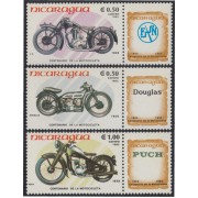 Nicaragua 1368/70 1985 Centenario de la motocicleta MNH