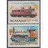 Nicaragua 1371/72 1985 150º Aniversario de los ferrocarriles Locomotoras MNH