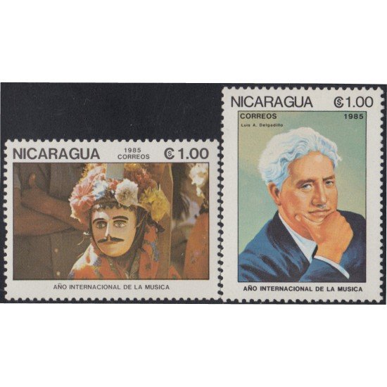 Nicaragua 1377/78 1985 Año Internacional de la Música MNH Nicaragua 1377/78 1985 Año Internacional de la Música MNH