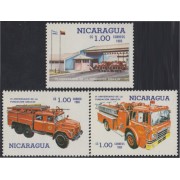Nicaragua 1379/81 1985 6º Aniversario de la Fundación Sinacoi Lucha contra el Incendio MNH