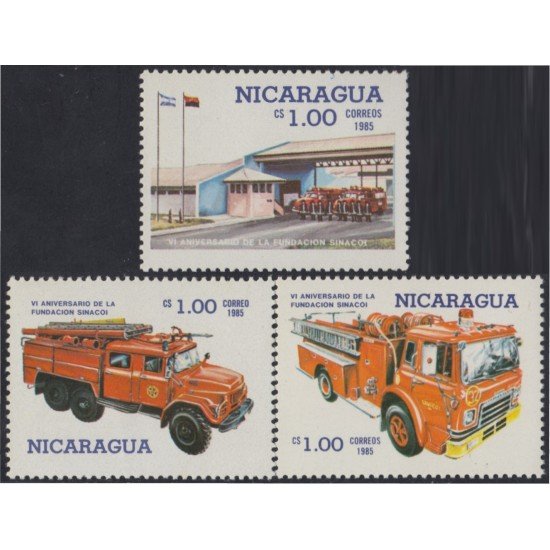 Nicaragua 1379/81 1985 6º Aniversario de la Fundación Sinacoi Lucha contra el Incendio MNH Nicaragua 1379/81 1985 6º Aniversario de la Fundación Sinacoi Lucha contra el Incendio MNH