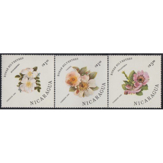 Nicaragua 1404/06 1986 Rosas salvajes Flores Flowers MNH Nicaragua 1404/06 1986 Rosas salvajes Flores Flowers MNH