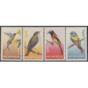 Nicaragua 1407/10 1986 Fauna Pájaros Birds MNH