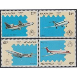 Nicaragua 1428/31 1986 Estocolmo 86 Exposición Filatélica Internacional Avión MNH Nicaragua 1428/31 1986 Estocolmo 86 Exposición Filatélica Internacional Avión MNH