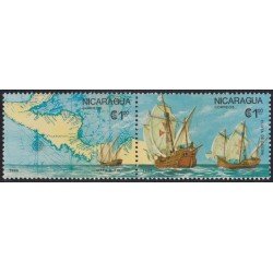 Nicaragua 1433/34 1986 500º Aniversario del descubrimiento de América por Cristóbal Colón MNH Nicaragua 1433/34 1986 500º Aniversario del descubrimiento de América por Cristóbal Colón MNH