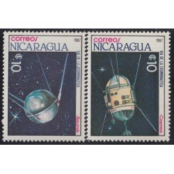 Nicaragua 1461/62 1987 Día de la Cosmonaútica Satélites MNH Nicaragua 1461/62 1987 Día de la Cosmonaútica Satélites MNH