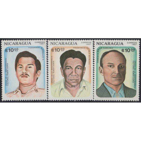 Nicaragua 1464/66 1987 Patriotas nicaragüenses célebres MNH Nicaragua 1464/66 1987 Patriotas nicaragüenses célebres MNH