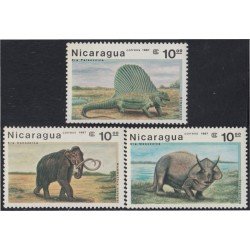 Nicaragua 1467/69 1987 Fauna Prehistórica MNH Nicaragua 1467/69 1987 Fauna Prehistórica MNH