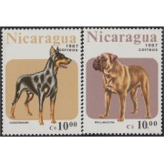 Nicaragua 1470/71 1987 Perros de raza MNH