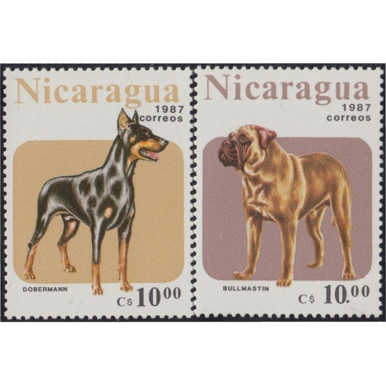 Nicaragua 1470/71 1987 Perros de raza MNH Nicaragua 1470/71 1987 Perros de raza MNH